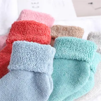 0 ~ 8 godina Soft Dječje Čarape jarkih boja, Debeli topli dječji Vunene čarape, Snježne čarape za seks