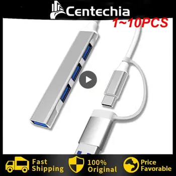 1-10 Kom. Tip C HUB priključne Stanice USB 3,0 3,0 2,0 Hub 4 Port Мультиразветвитель OTG Adapter Za PC Macbook Aluminij