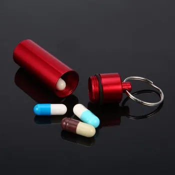 1 kom. mini prijenosni vodootporne tableta od aluminijske legure u obliku tableta torbica za skladištenje boca Držač za lijekove Kontejner s брелоком