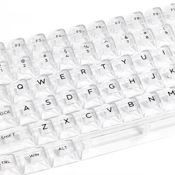 132 Tipke DIY Bijeli Prozirni Skup Klavijature Caps CBSA Profile Crystal Keycaps Za Mehaničke Tipkovnice MX ISO Layout RGB Key Cap
