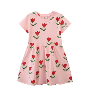 2023 Proljeće-ljetna Odjeća za Djevojčice Ružičastoj Haljini s Cvjetnim uzorkom Pamučno Haljina Princeze Svakodnevno Odijevanje Haljina Za djevojčice