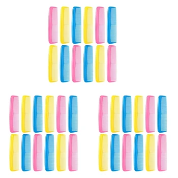 36 Komada šarenih češljevi za kosu, set za djecu, žene, muškarce, šarene plastični češalj za fino oblačenje (roza, žuta, plava)