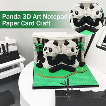 3D Notepad Panda Хуахуа Kućica Na Stablu Notepad 3D Papir Za Pisanje Originalni Konac 3D Darove Papir Mini DIY Panda Dječji Jastuk Model F3U8