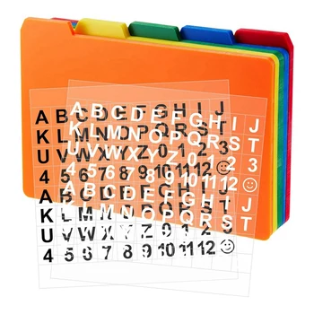 50 kom., skup kartica sa pismom, pregrade kartice sa pismom, skup samoljepive naljepnice s brojevima (mješoviti boja, 3 X 5 cm)