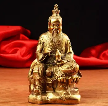 Bakreni kip Фэншуй od čistog bakra, ukrašen moralne kip taoistički pretka