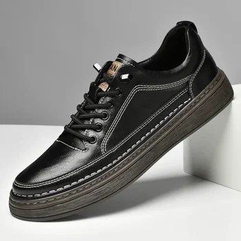 Branded Casual cipele Od prave kože, Gospodo Crnci Oxfords čipka-up, Ulica Tenisice Za trčanje, Gospodo Smeđe Modeliranje cipele, Velike Veličine 37-47