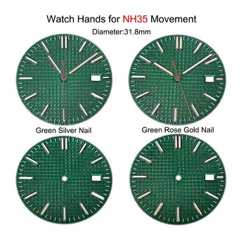 Brojčanik sata 31,8 mm sa strelicama za mehanizam NH35, zelene svjetleće sat suočava, zamjena modificiranih detalja