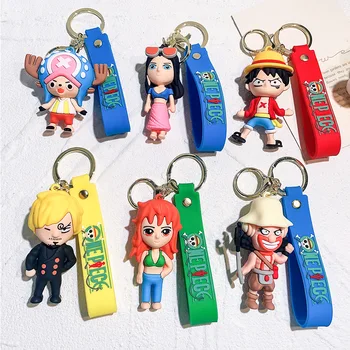 Cjelovite Anime Privjesci za Ključeve od auta Kawaii Luffy Doll Keyring Poklon za Dečka caroline nami Originalni Privjesci Gadgeti za Muškarce Key Tag