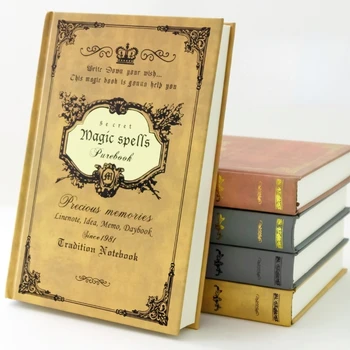 Creative retro magic knjiga je u europskom stilu, bilježnice formata A5 sa obložen čvrstom površinom, tvrdi uvez, Studentski dnevnik za bilješke, tiskanice