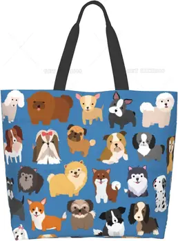 Crtani pas Kućni ljubimci Torba preko ramena Velike višekratnu upotrebu ekološki prihvatljive vrećice za kupovinu Prijenosna torba za pohranu Moderan Eko-torba
