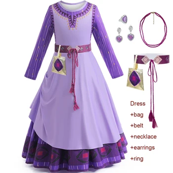 Djeca 2023 Nova haljina princeze Wish za djevojke cosplay Ashi, karneval, Božić, Dječji scenski prikaz, odijelo za zurke u povodu dana rođenja