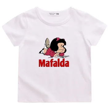 Dječja majica s uzorkom Мафальды, Zabavna majica s uzorkom za dječaka, Majica je u stilu Харадзюку za djevojčice, Dječje majice od 100% pamuka, Odjeću za mame i mene