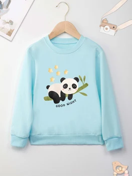 Dječje odjeće s uzorkom panda Laku noć, slatka majica za dječake i djevojčice od 2 do 14 godina, funky dječje majica sa kapuljačom