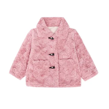 Dječje zimske pamučna jakna s gumbima u obliku kravljeg roga, плюшевое debelo kaput za djevojčice od 4 do 11 godina