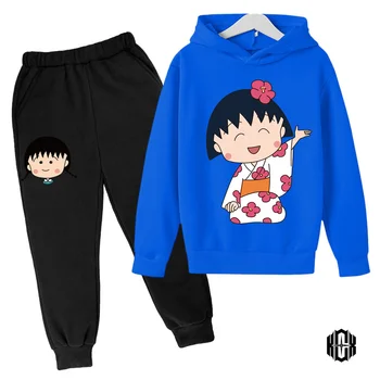 Dječji kostim Proljeće-jesen Chibi Maruko-chan, dječji odijelo, modni хлопковая casual majica + hlače, 2 komada, dječje