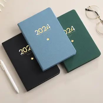 Dnevnik Premium klase od bijelom papiru, planer, moderan ежемесячник od umjetne kože na 2024 godine, notepad-kalendar formata A5 sa žicom za učinkovit rad