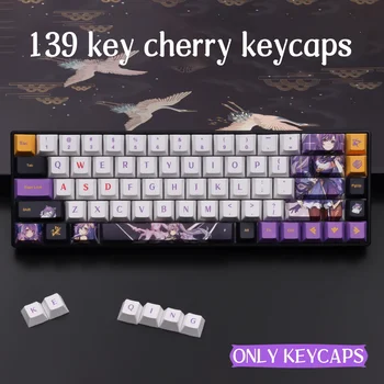 Genshin Impact Keqing Keycap PBT Personality Cherry Mx Keycaps Profil za Mehaničku Igraću Tipkovnicu Keycaps DIY