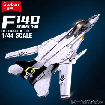 Gradivni blokovi Sluban Air Force, model borac F14D, cigle, u skladu s dizajnerima vodećih robnih marki, komplet 404 kom. naljepnica