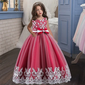 haljina princeze s cvjetnog vez za djevojčice od 4 do 12 godina, сетчатое haljina s lukom za djevojčice, moderan haljinu za ples na Noć vještica