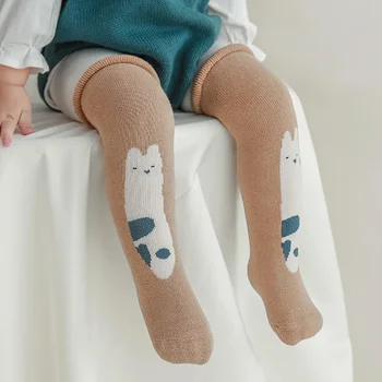Jesensko-zimske Nove vunene debele dječje čarape, dječje čarape iznad koljena, toplo crtani dječje čarape
