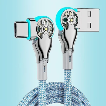 kabel za brzo punjenje preko USB-a do type C duljine 1 m 2 m s okretanjem za 180 stupnjeva, kabel za prijenos podataka u cijevi pleter od legure za punjač za telefon xiaomi Samsung, Huawei