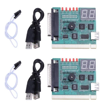 Kartice dijagnostički analizatora matične ploče 2X USB PCI PC s prikazom 2-znamenkastog koda pogreške za ispitivanje i analiza prijenosnih RAČUNALA