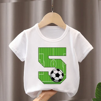 Ljetne nove nogometne majica za dječake i djevojčice, t-shirt na dan rođenja za dječake od 1 do 12 godina, sportska majica za bebe, poklon za rođendan, t-majice, majice