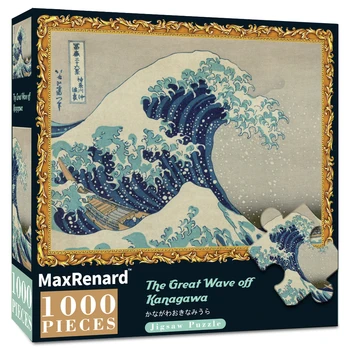 MaxRenard Odrasli Puzzle od 1000 komada the Great Wave off Kanagawa Poznata Serija slika 50*70см Sofisticirane Umjetničke zagonetke