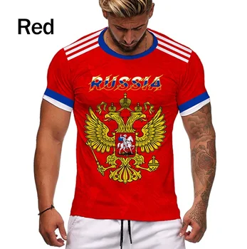 Moderna muška majica sa zastavom u ruskom stilu, Slobodna odjeća Оверсайз, Retro-majica s kratkim rukavima i Буквенным po cijeloj površini, Okrugli Izrez