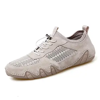 Muške Casual Kožne cipele Gommino mekani potplat, Novo 2023 godine, Ljetna obuća bez spajala u Britanskom stilu Lazy Advanced, Muške cipele od prirodne kože