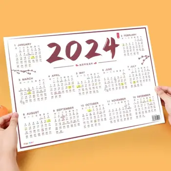 Nastavni plan rada Na 2024 Godine Nož Kalendar Za Novu godinu, Planer Planer Rasporeda vremena Papir Kalendar Formata A3 A4 Liste Godišnji dnevni red