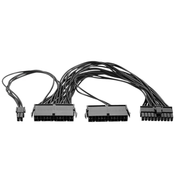 NOVO-12-inčni dvostruko napajanje, 24-pinski produžni kabel 18AWG, za matične ploče ATX, od 24 kontakata do 24 (20 + 4) kontakata