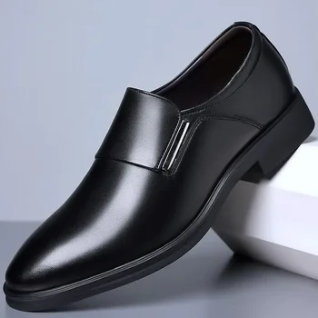 Obuća Muška Proljeće Kožne cipele mekani potplat Muška Crna Sportski Poslovna Službena odjeća je U Britanskom stilu Sa niskim берцем Martin Čizme Sense