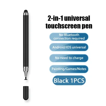 Olovka 2 U 1 za mobilni telefon, tablet, Kapacitivni multi-touch olovka za iPhone, Samsung, univerzalni olovka za crtanje na zaslonu Android telefona.