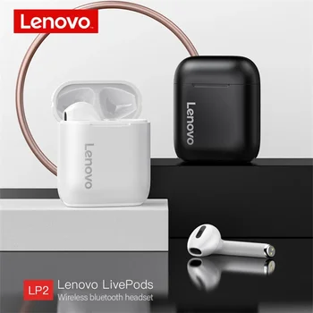Originalne slušalice Lenovo LP2 Bluetooth TWS, Bežične slušalice, vodootporan sportski slušalice gaming slušalice za slušalice