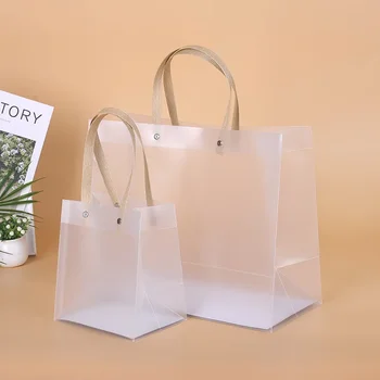 Plastične poklon vrećice s ručkama, mat polipropilen vrećice, poklon pakiranje, cvjetni pakiranje, kvalitetne proziran pribor za dekor za klađenje