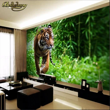 Pozadina za фотообоев beibehang na red home dekor Tigra u džungli kralj zvijeri pozadina velika freska 3D pozadina za dnevni boravak