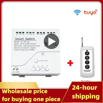 Prekidač Tuya Smart Zigbee 220V 4-Kanalni S kućištem Ding Rail Radi Alexa-kompatibilnim prekidač Zigbee inching switch