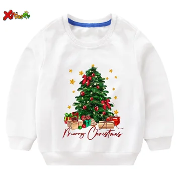 Prikladan za obitelji odjeću Božićne Veste s kapuljačom Zimski pulover Odjeća Za djecu sretna Nova Godina Korisničko tekst Dječji pulover