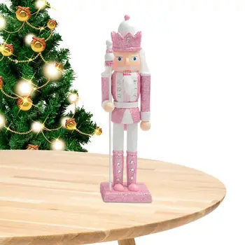 Roze Figurice Щелкунчика 30 cm drveni Pink Božićni Orašar Vojnik-Branič Svečani Sjaj Collectible Figurice Щелкунчика Igračka