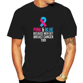 Ružičasta i plava muška majica za podizanje svijesti o raku dojke, majica sa po cijeloj površini, popularni pamučne muške majice, udobne majice