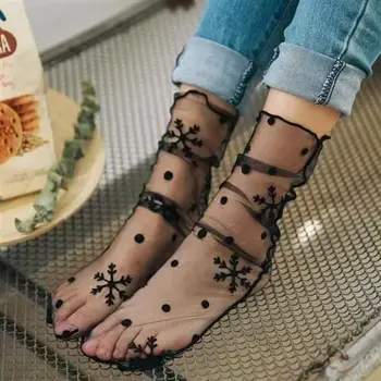 Seksi čarape od tila, proljeće-ljeto čarape od prozirne mreže u tanku središnju cijev, ženske modne mrežaste prozračna čipka čarape