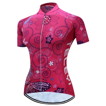 TELEYI Godišnja ženska biciklistička majica kratkih rukava od coolmax tkanina Pink leptir