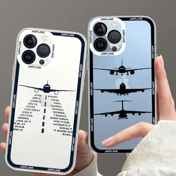 Torbica za telefon s эполетами pilot aviona za iPhone 11 12 Mini 13 14 15 Pro Max Prozirno kućište