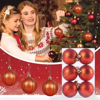 Trajni Božićni kuglu težine 70 g, visoke kvalitete, 6 kom./kor., dekoracije za božićne kuglice, potrepštine za zabave, Privjesak u obliku Božićnog drvca, zaštita od pada