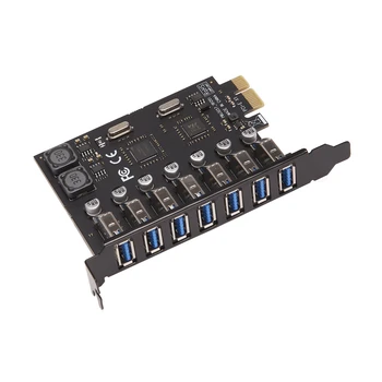 USB 3.0 PCI-E Adapter Kartice za Proširenje, 7 Porta Hub Adapter Vanjski Kontroler PCI-E Produžni kabel PCI Express Kartica za Desktop