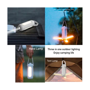 USB Prijenosni marširati fenjer, Sklopivi pješačkih lampe s ugrađenim zatamnjenje, led žarulja za pješačenje, ribolov, sigurnosna rasvjeta B