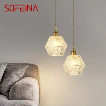 Viseći svijećnjak SOFEINA Nordic Brass LED Moderna Jednostavnost, Kreativni Stakla Viseći svijećnjak za dom, blagovaonice, spavaće sobe, bara
