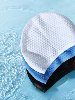 Vodootporan je kapa za plivanje za muškarce i žene - velika elastičnost, zaštita za uši i pokrivenost duge kose - Velika silikonska kapa za ronjenje