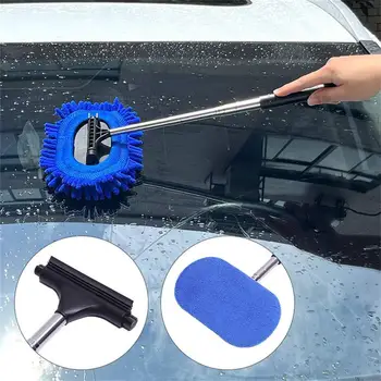 Četka za pranje automobila s rotirajućim na 180 stupnjeva ručni grimase od mikrovlakana s fleksibilnim rotirajuća glava za čišćenje automobila 